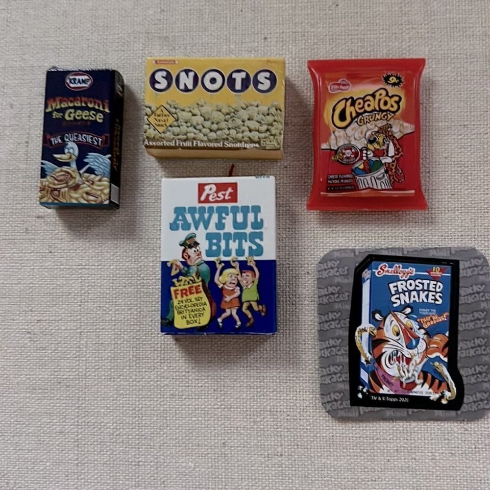 Wacky Packages miniatures set of 4 plus sticker NWOT